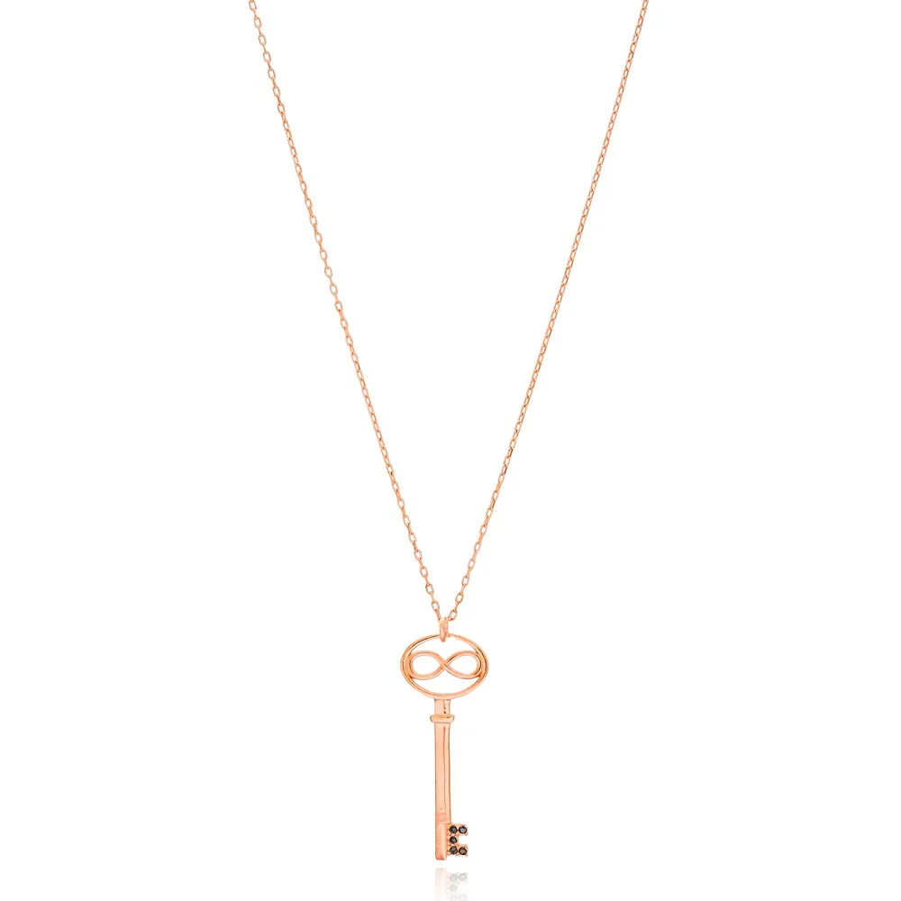 Key And Infinity Design Pendant Wholesale Sterling Silver Jewelry