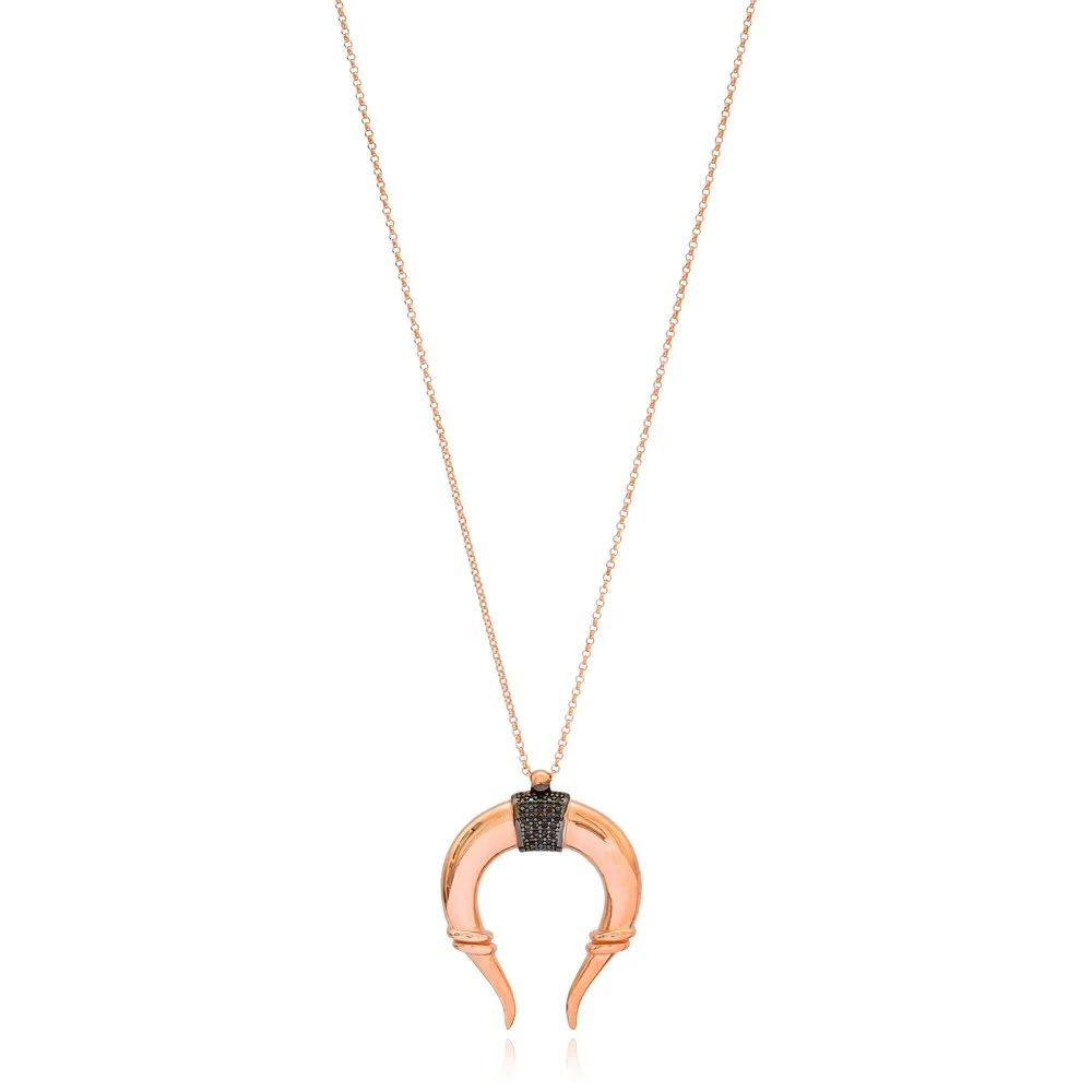 Horn Design Pendant Turkish Wholesale 925 Sterling Silver Jewelry