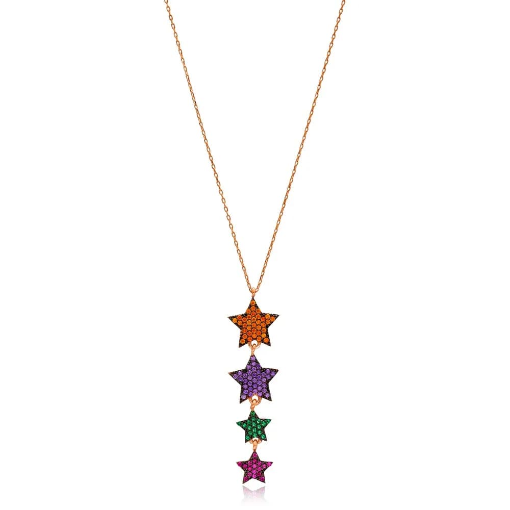 Colorful Star Charm Pendant Wholesale Handcrafted 925 Sterling Silver Jewelry