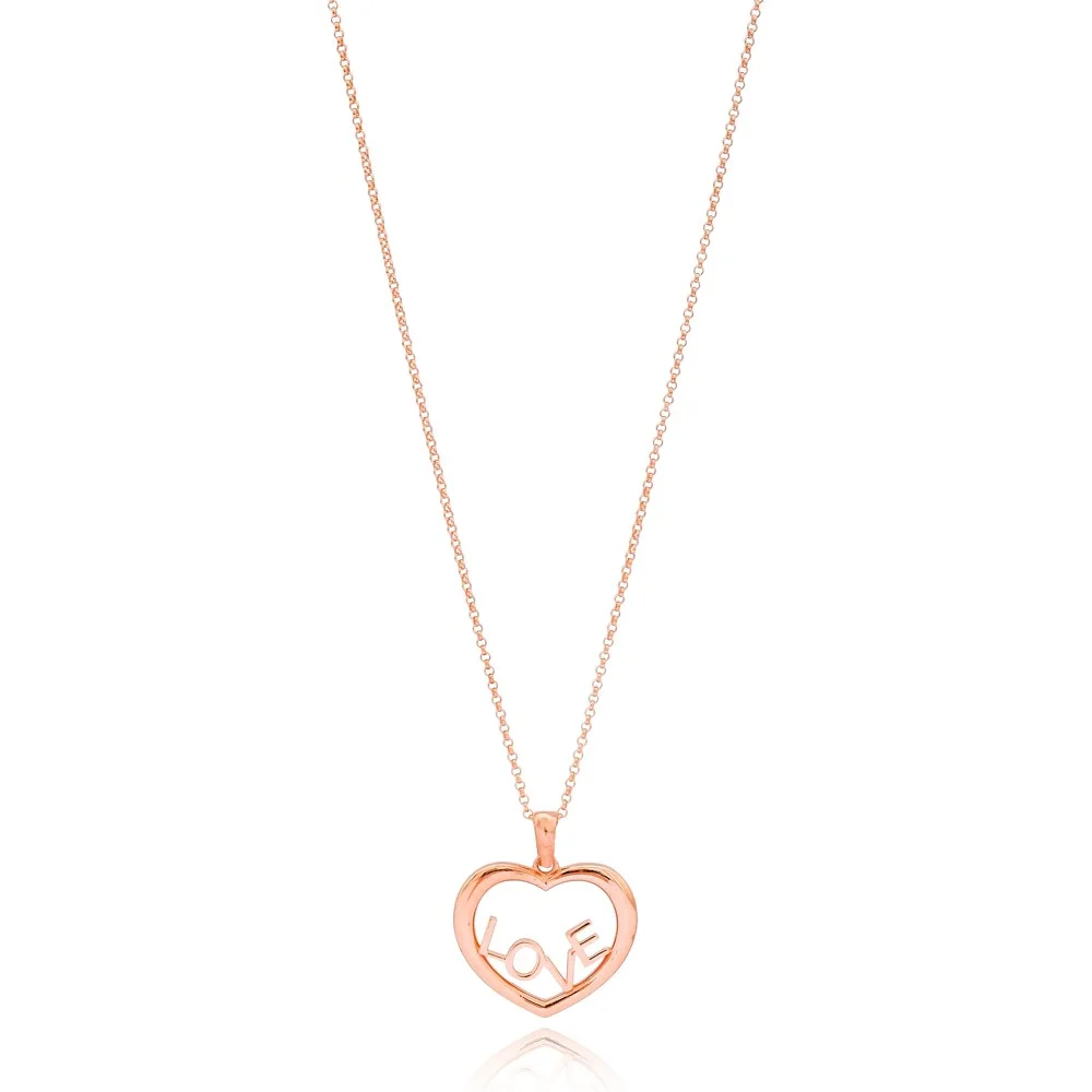 Love in Heart Design Turkish Wholesale Handcrafted 925 Silver Necklace