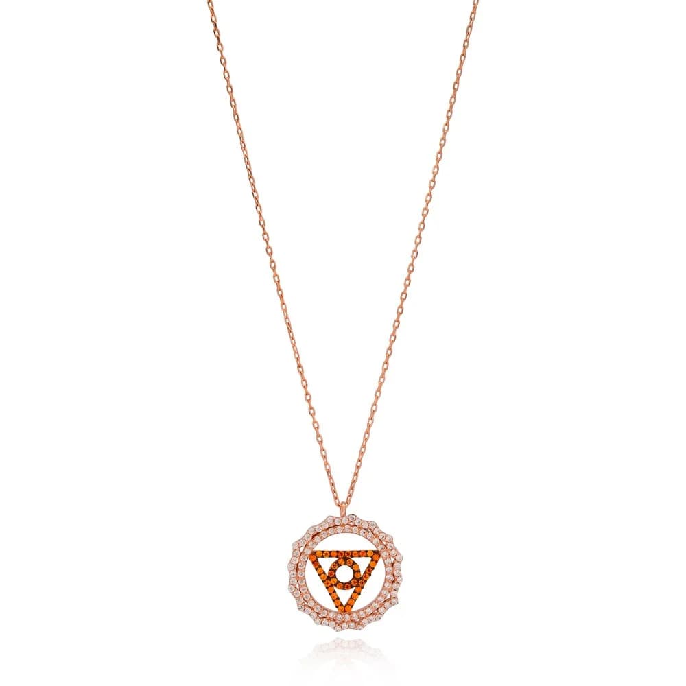 Triangle and Circle Shape Pendant Turkish Wholesale Handmade 925 Sterling Silver Jewelry
