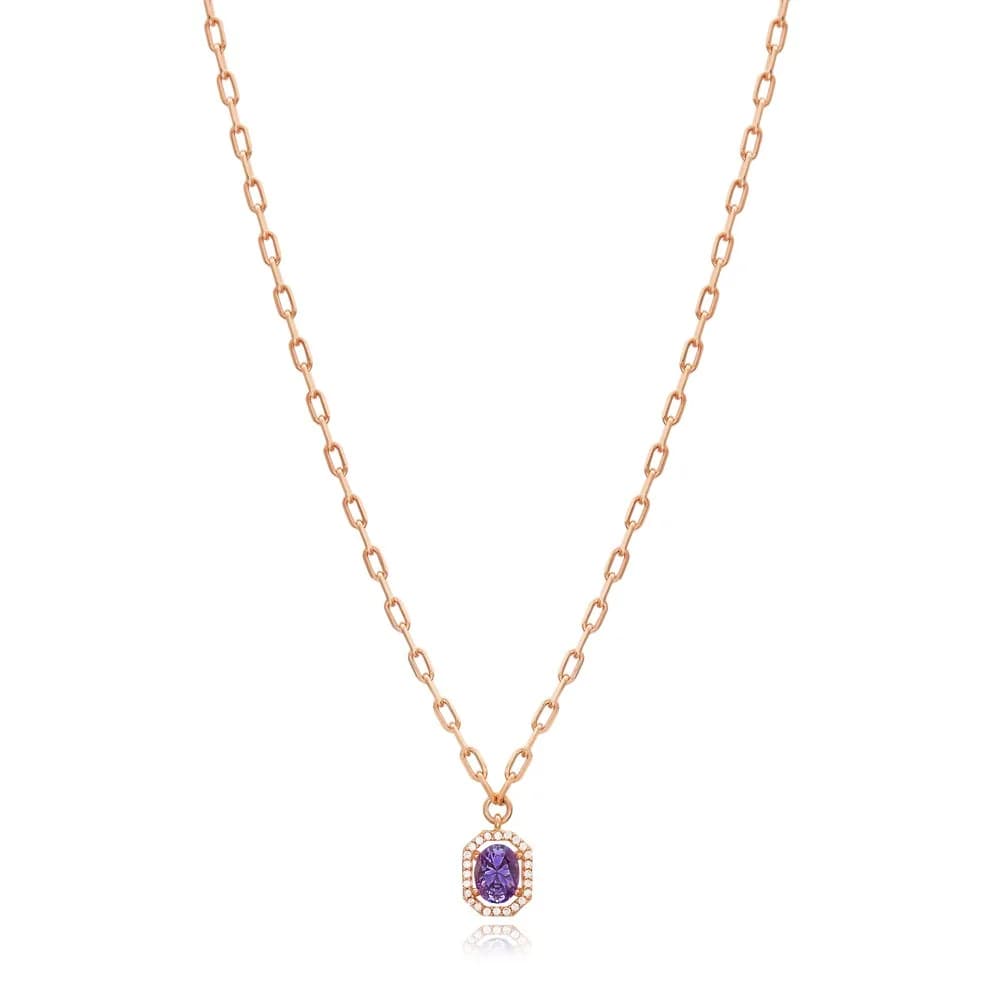 Amethyst Stone Fashion Design Necklace Wholesale Handmade 925 Sterling Silver Jewelry