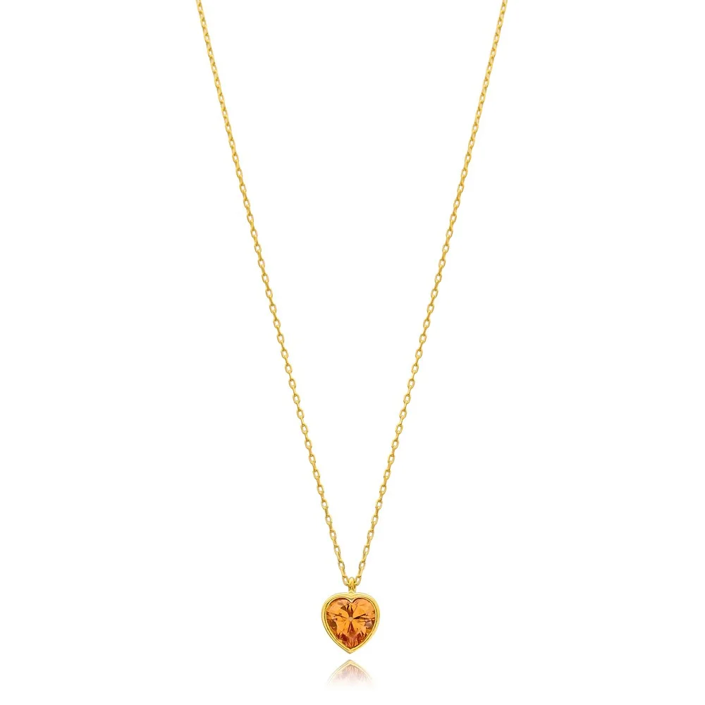 Heart Shape Stone Minimalist Design Wholesale Handmade 925 Silver Sterling Necklace
