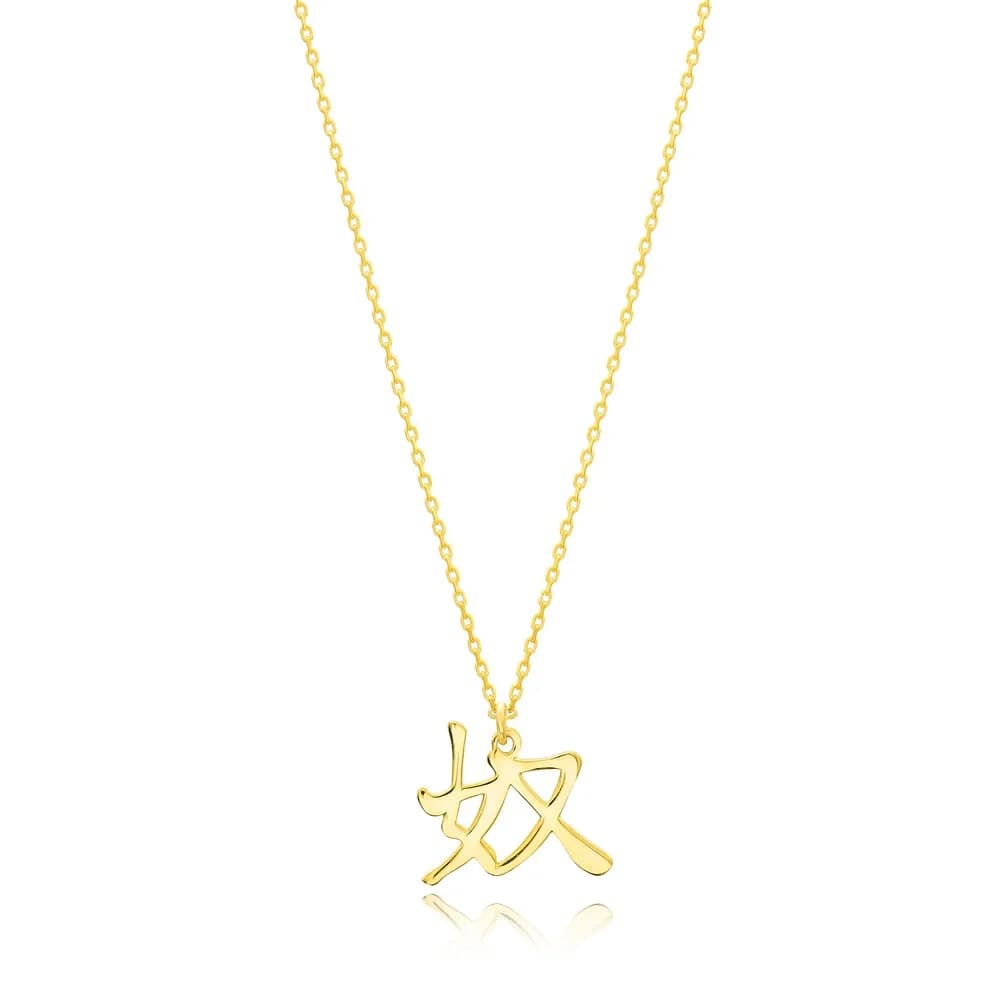 Japanese Slave Kanji Symbol Design Wholesale Handmade 925 Silver Sterling Necklace