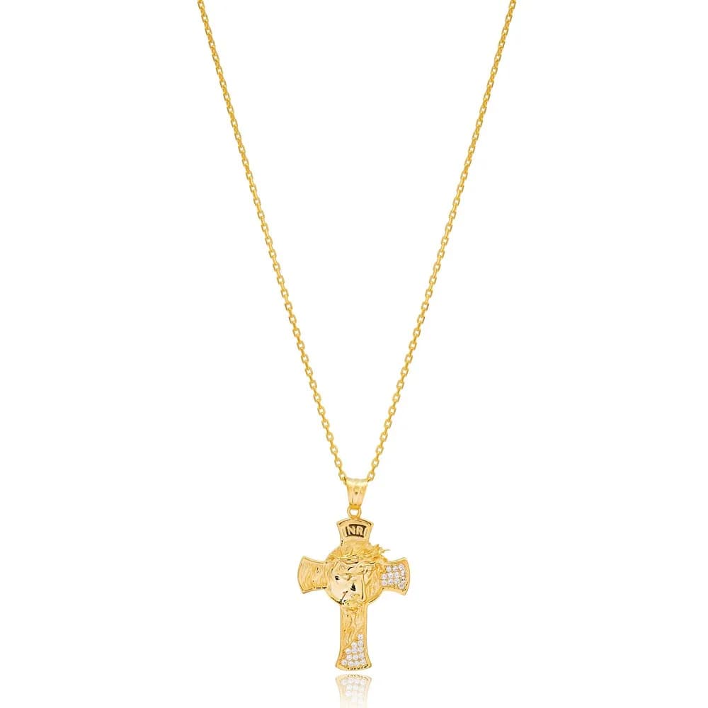 Cross Design Silver Pendant Handmade 925 Sterling Silver Turkish Wholesale Jewelry