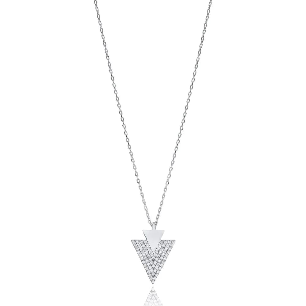Inlaid Triangle Pendant Wholesale Handcrafted 925 Sterling Silver Jewelry