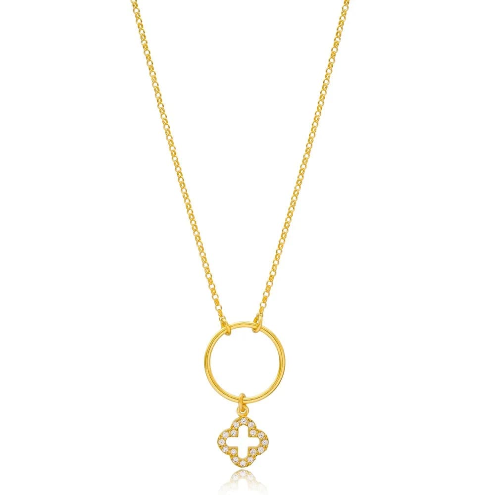 Clover Design Hollow Pendant Turkish Wholesale 925 Sterling Silver Jewelry