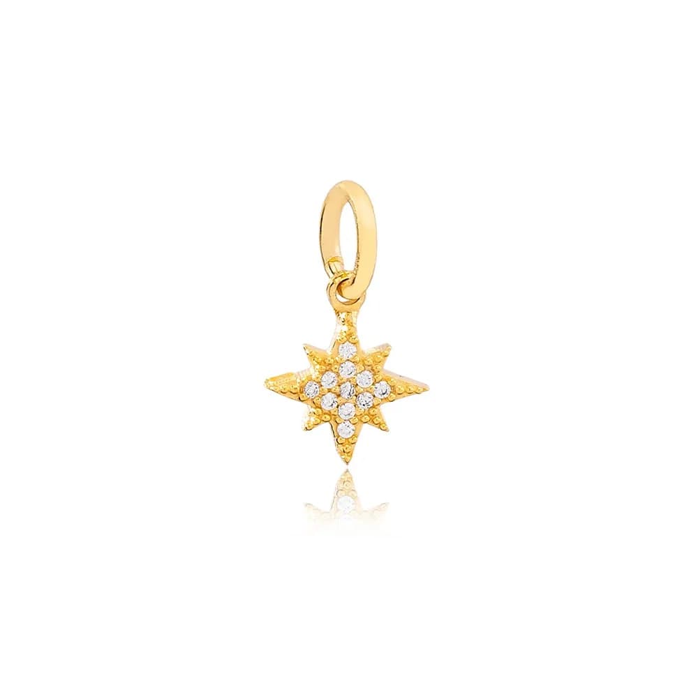 Star Shape Dangle Charm 925 Sterling Silver Handmade Wholesale Turkish Jewelry