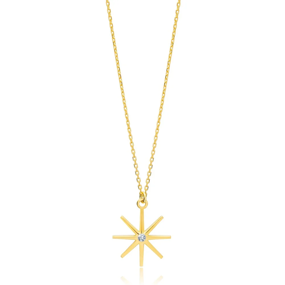 Trendy Tiny Star Shape Handmade Turkish 925 Sterling Silver For Ladies Charm Necklace