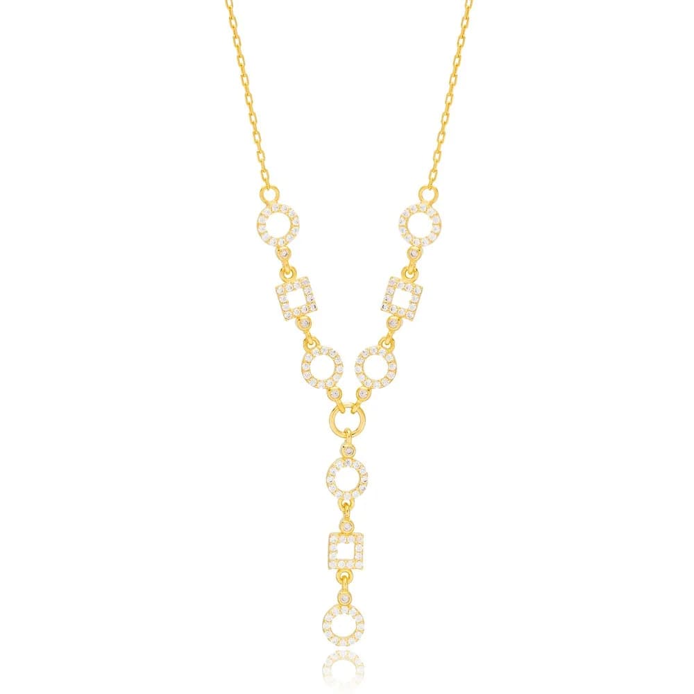 Geometric Round Square Shape Wholesale Turkish Handmade 925 Sterling Silver Charm Dainty Necklace