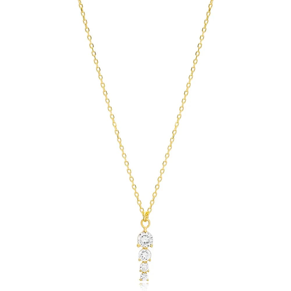Elegant Zircon Stone Round Design Charm Necklace Pendant Handmade 925 Sterling Silver Jewelry