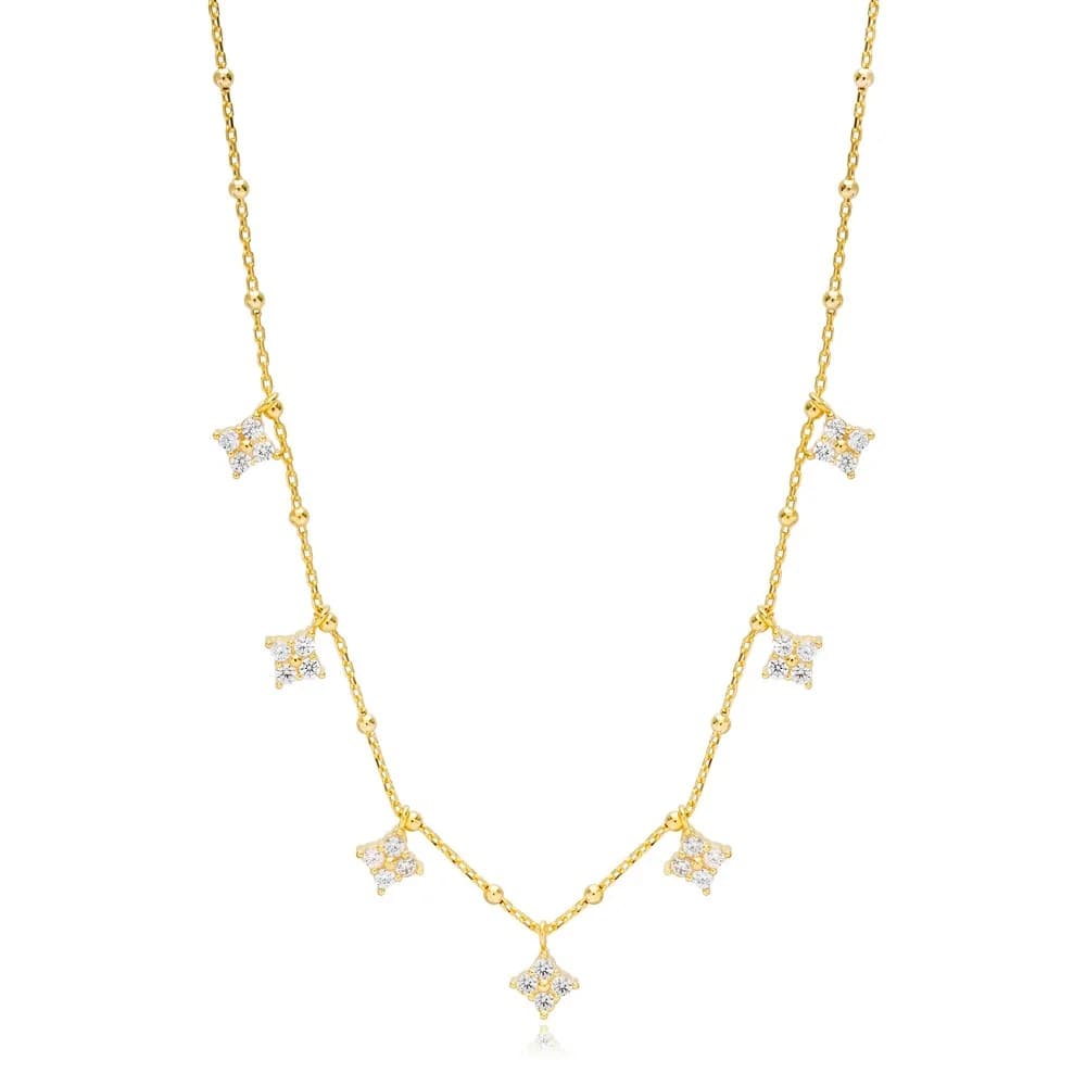 Dainty Flower Minimalist Women Shaker Necklace Turkish Wholesale 925 Sterling Silver Jewelry
