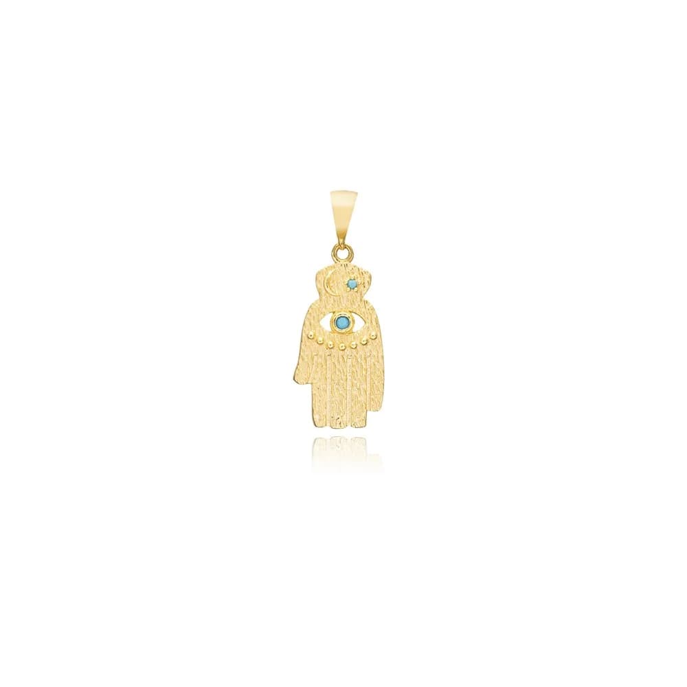 Turquoise Hamsa Silver Charm Jewelry