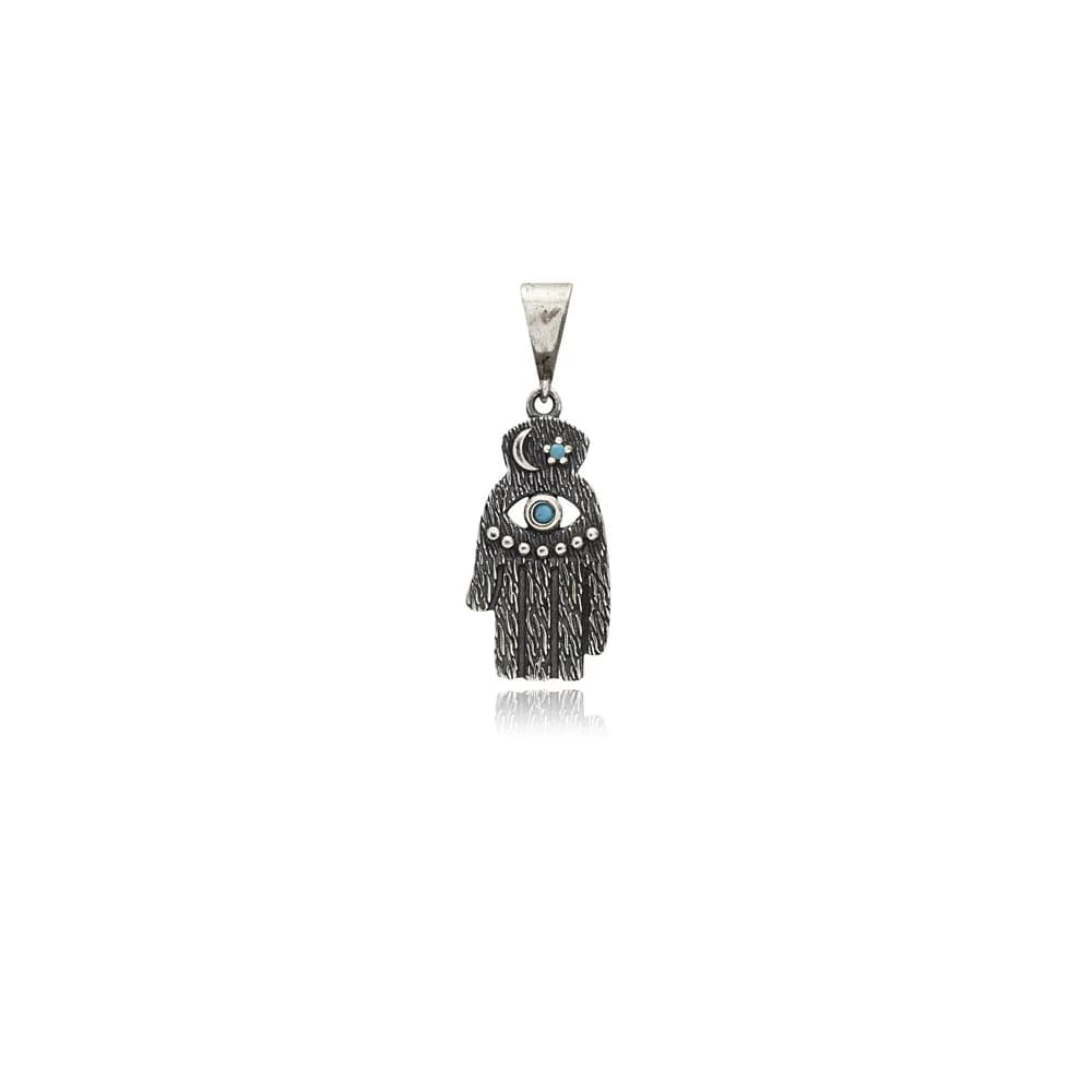 925 Oxidized Charm Jewelry Hamsa Evil Eye