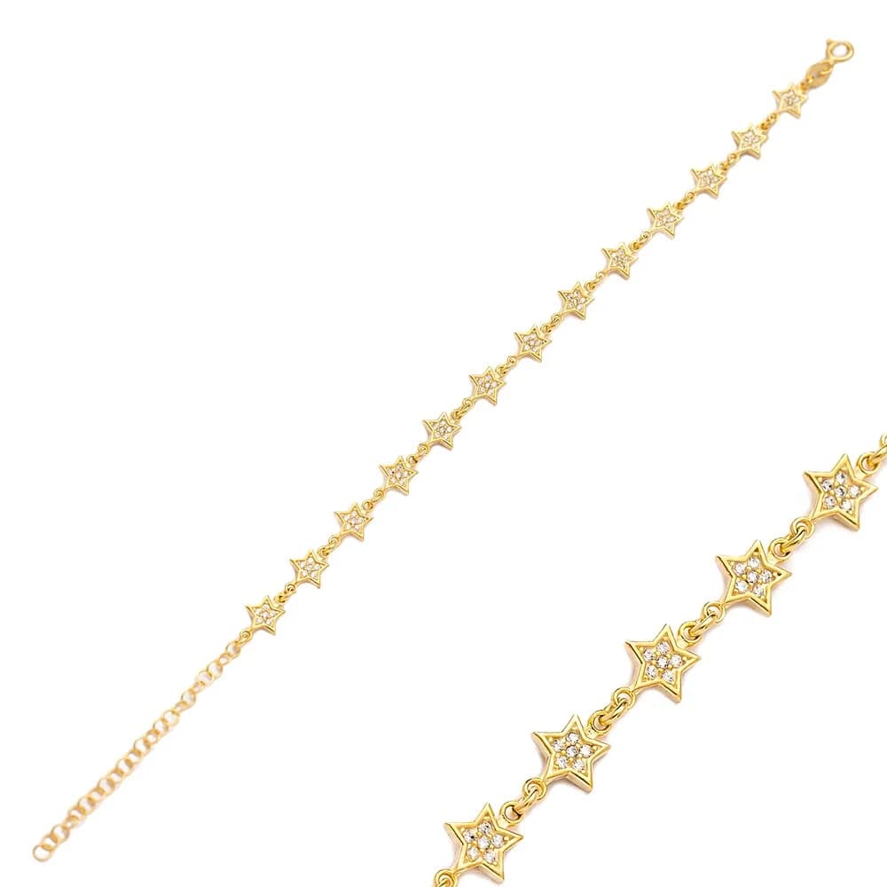 Turkish Star Charm Bracelet Handmade Wholesale 925 Sterling Silver Jewelry
