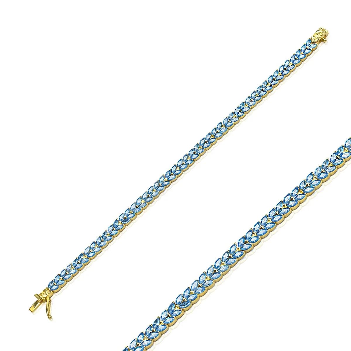 Aquamarine Marquise Cut 925 Tennis Bracelet