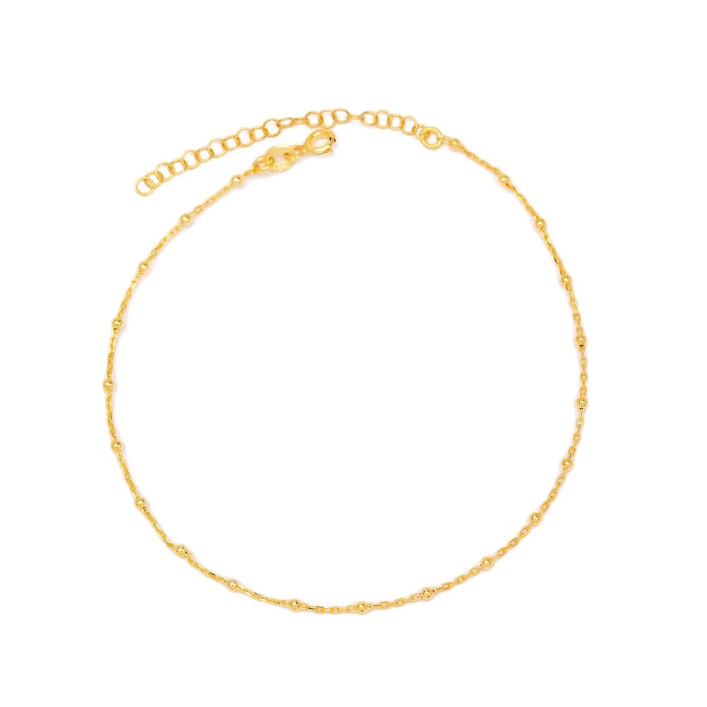 Tender Ball Chain Anklet Turkish Wholesale Handcrafted 925 Sterling Silver Jewelry